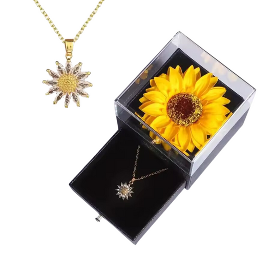 Elegant Sunflower Necklace with Luxury Gift Box