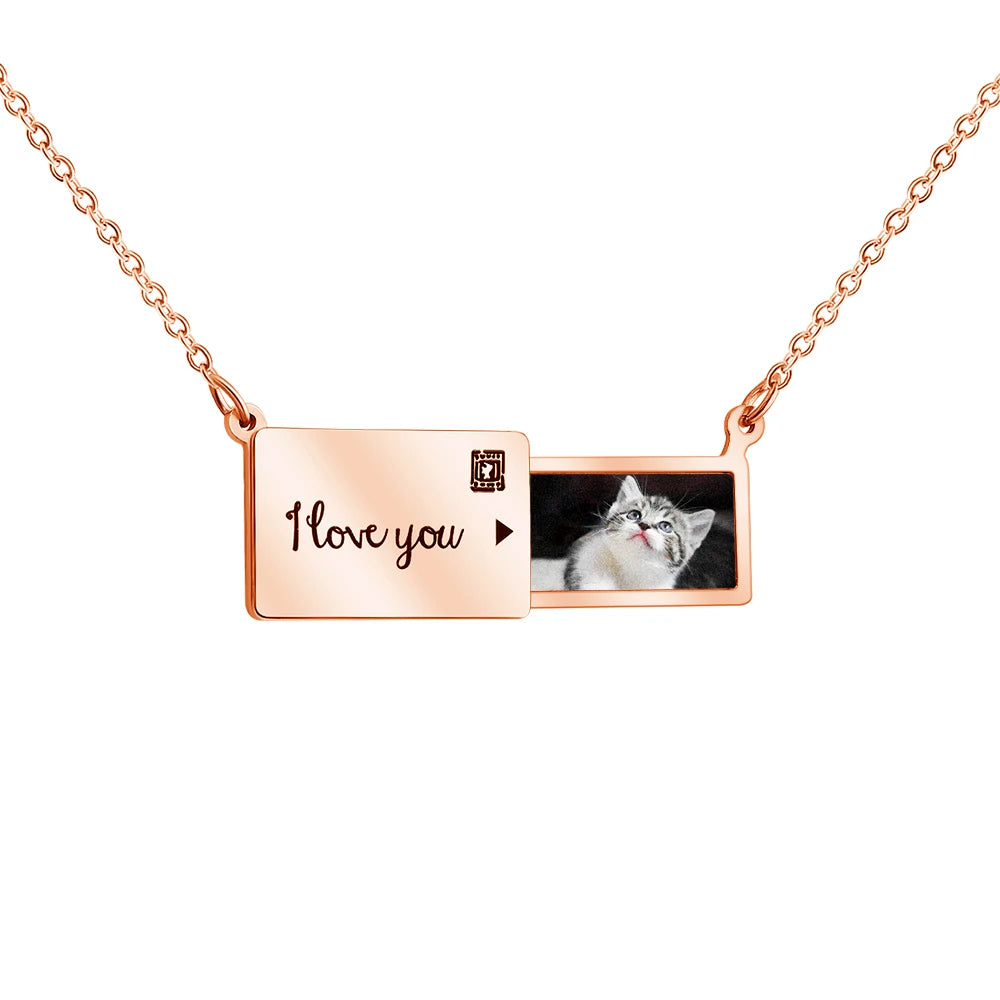 Envelope Necklace with Personalized Photo