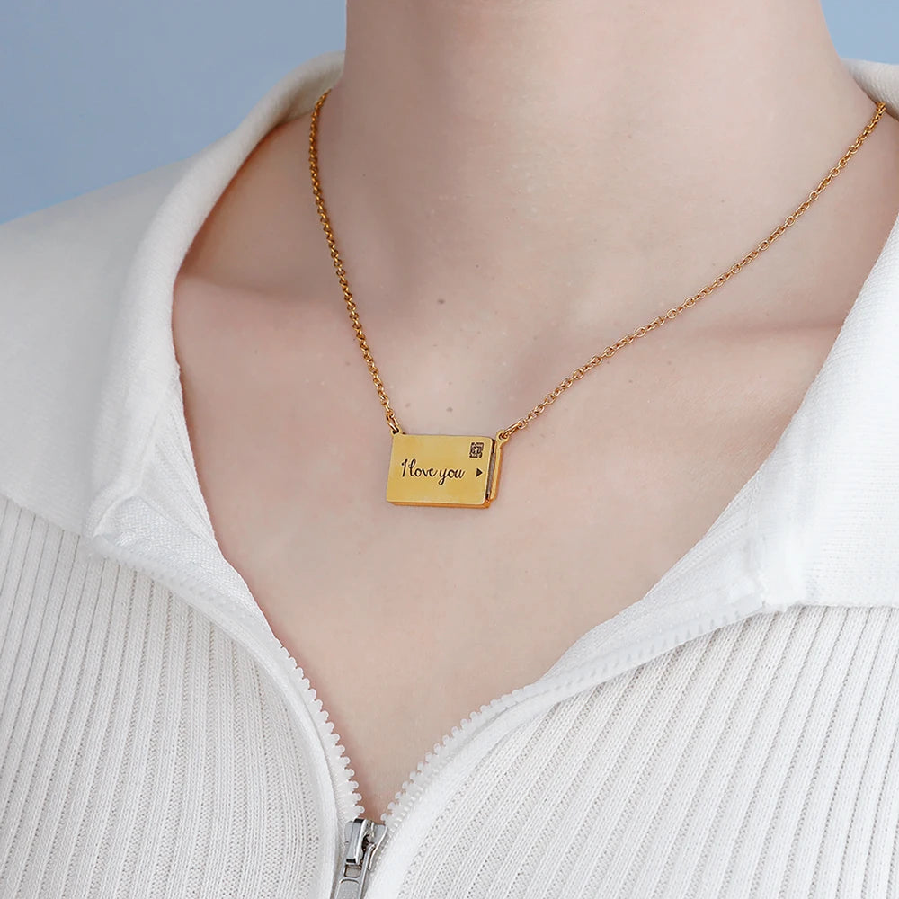 Envelope Necklace with Personalized Photo